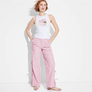 Pink striped lounge pants